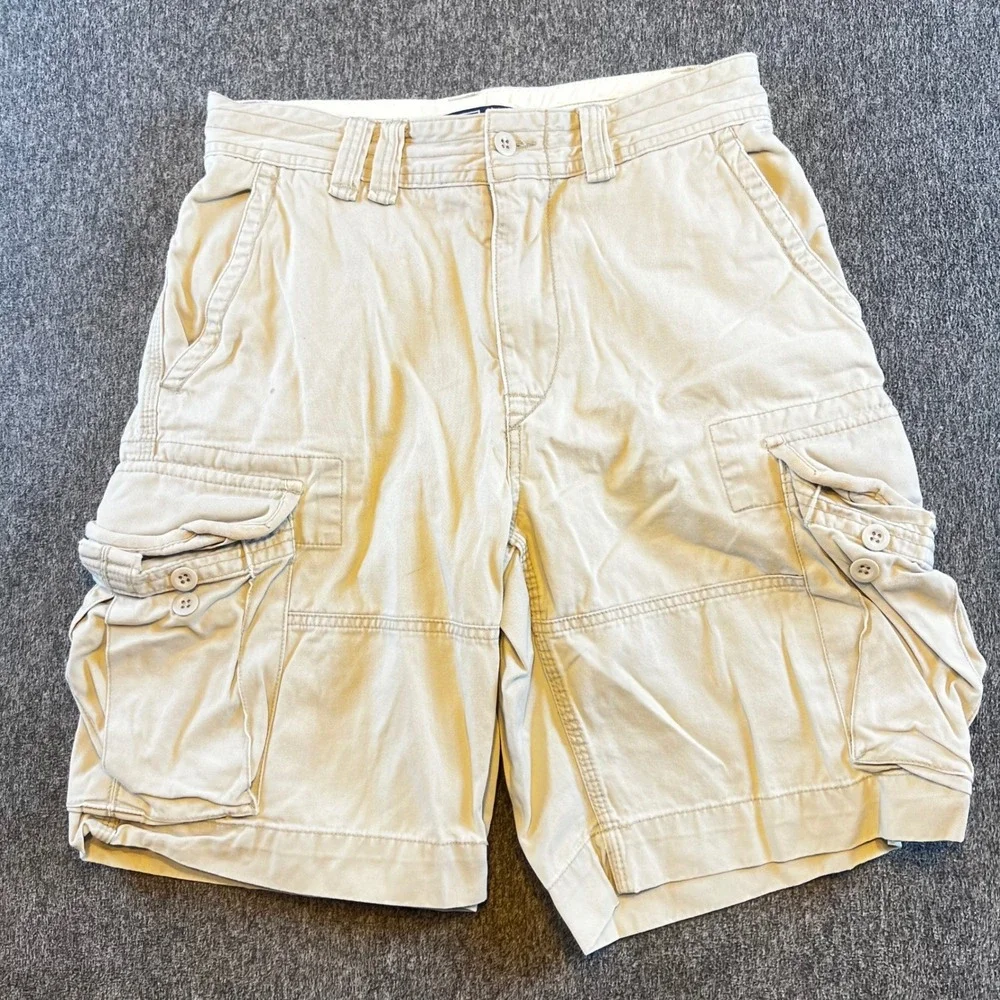 Polo Ralph Lauren Mens Cargo Shorts Beige Casual Outdoor Cotton Size 30‎